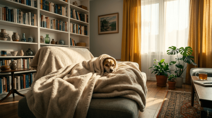 First 30 days with a rescue. Rescue Chihuahua hiding under a blanket during its first 30 days in a new.