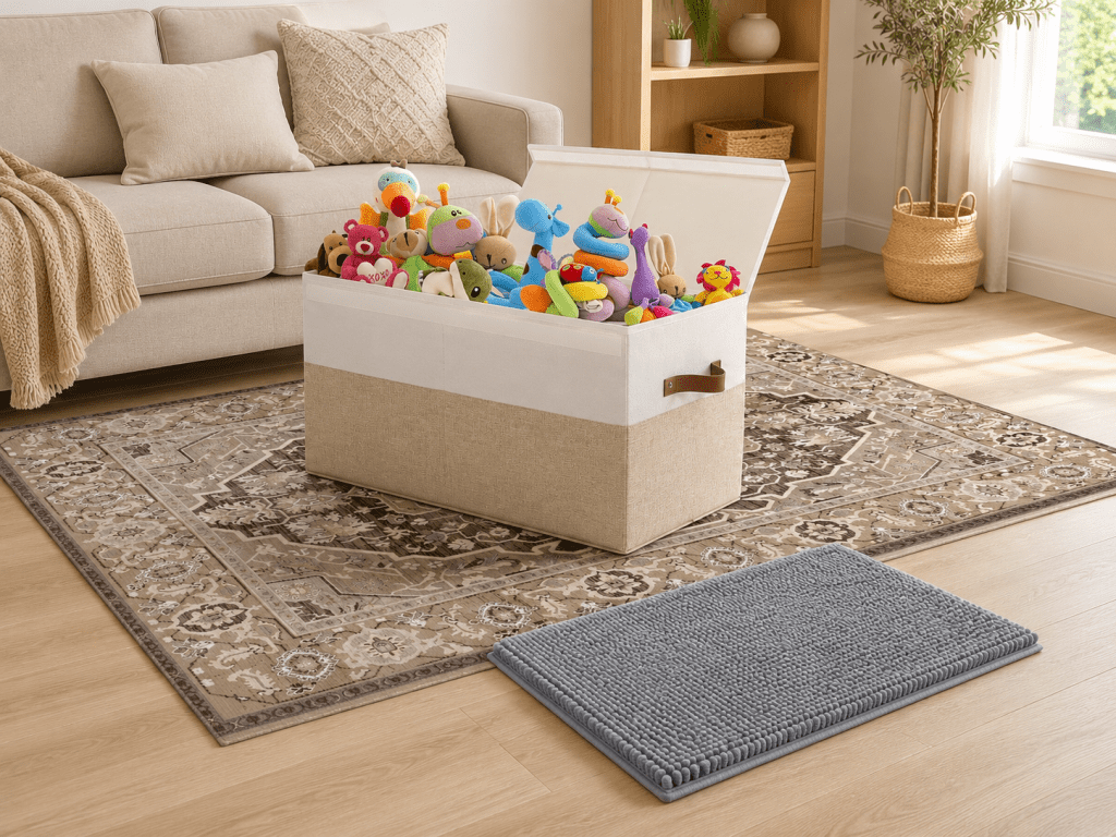 Small dog safety products include secure storage and non-slip mat options for small dogs.