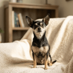 Alert Chihuahua resting on a blanket, illustrating common Chihuahua health awareness for owners