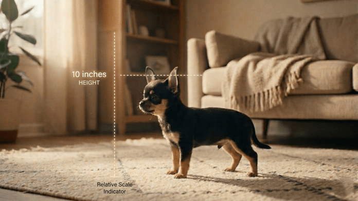 healthy adult Chihuahua showing good body condition for typical Chihuahua weight