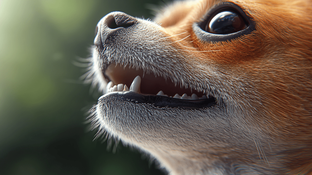 close up of a dog's face
