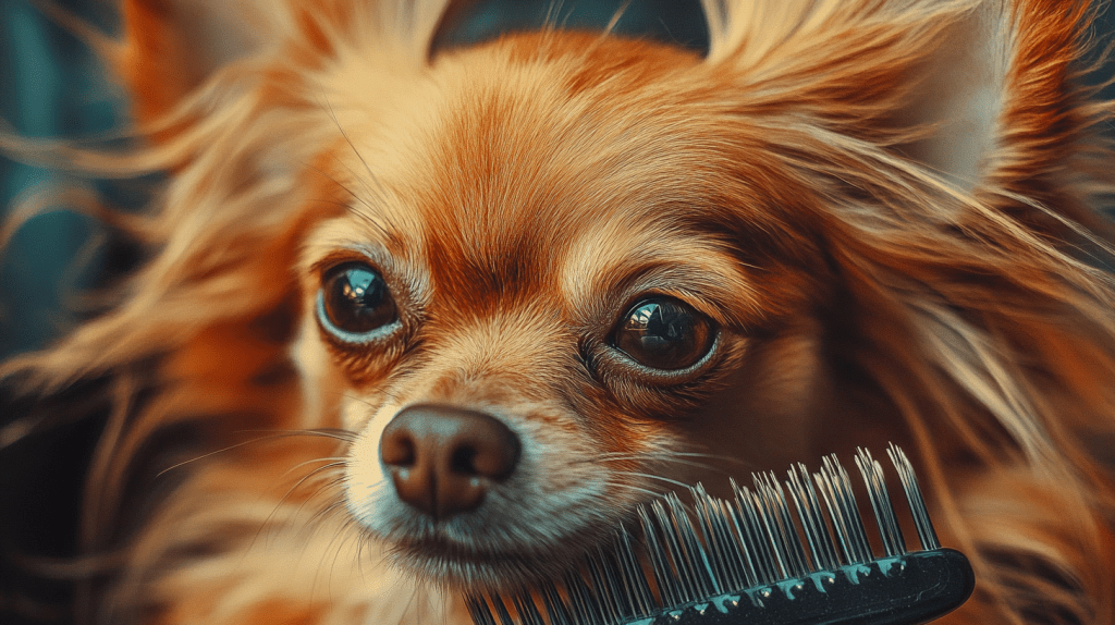 a close up of a dog