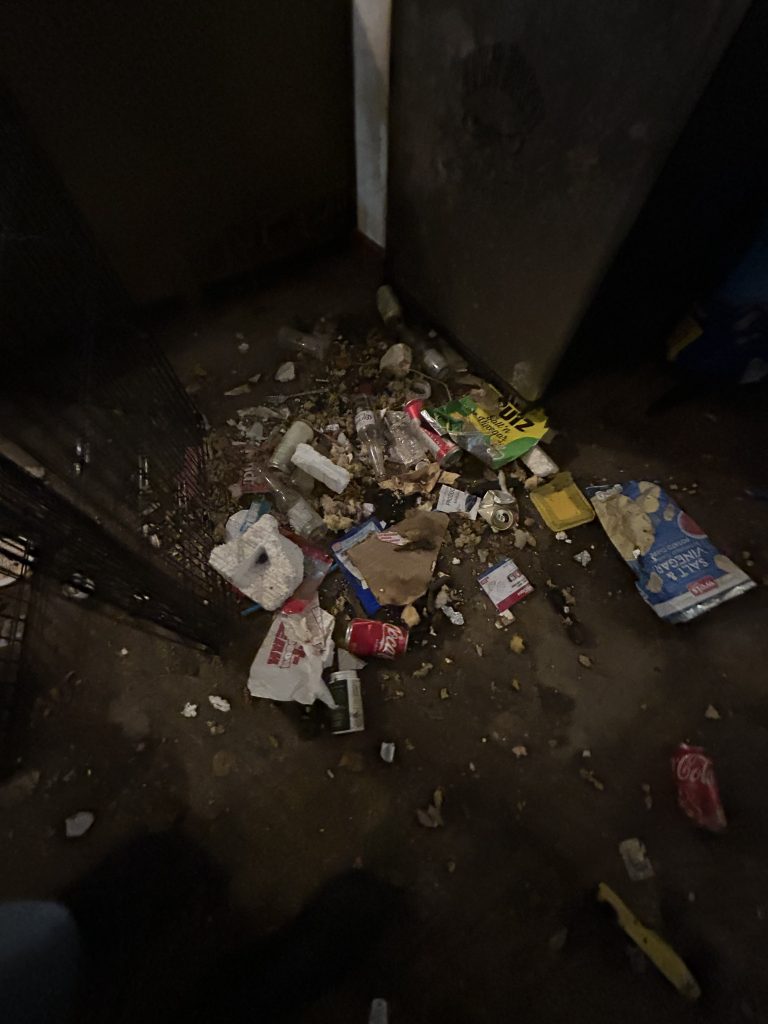 trash on the floor